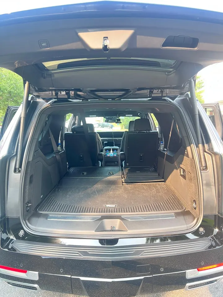 Original Cadillac Escalade open cargo area with third-row seats folded
