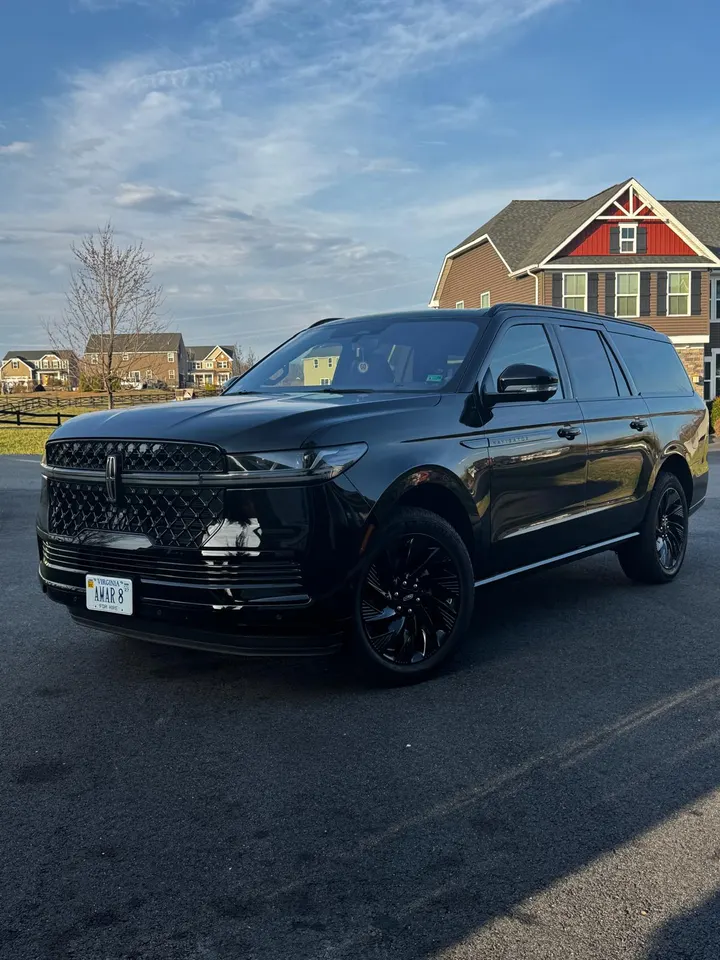 Original black Lincoln Navigator AMAR 8 in a front three-quarter view
