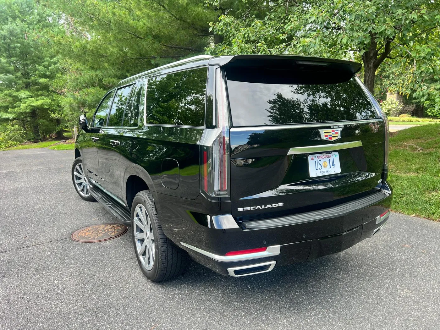 Actual client Cadillac Escalade rear three-quarter view
