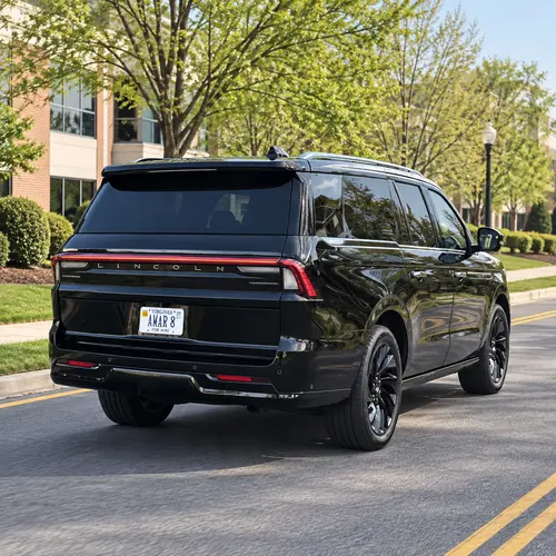Client-style Lincoln Navigator L on a quiet Northern Virginia road