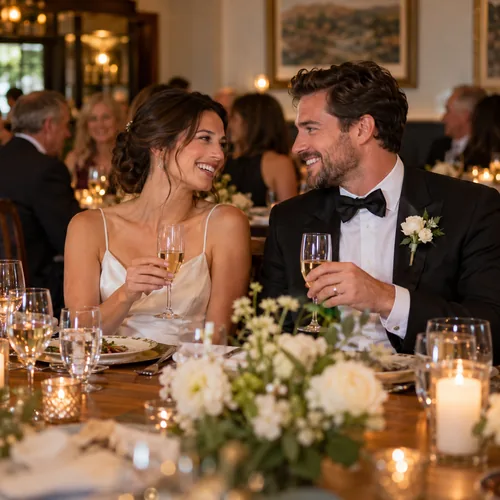 An intimate celebration dinner table at a local restaurant